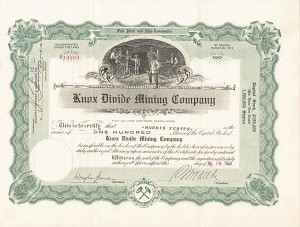 Knox Divide Mining Co. - Stock Certificate